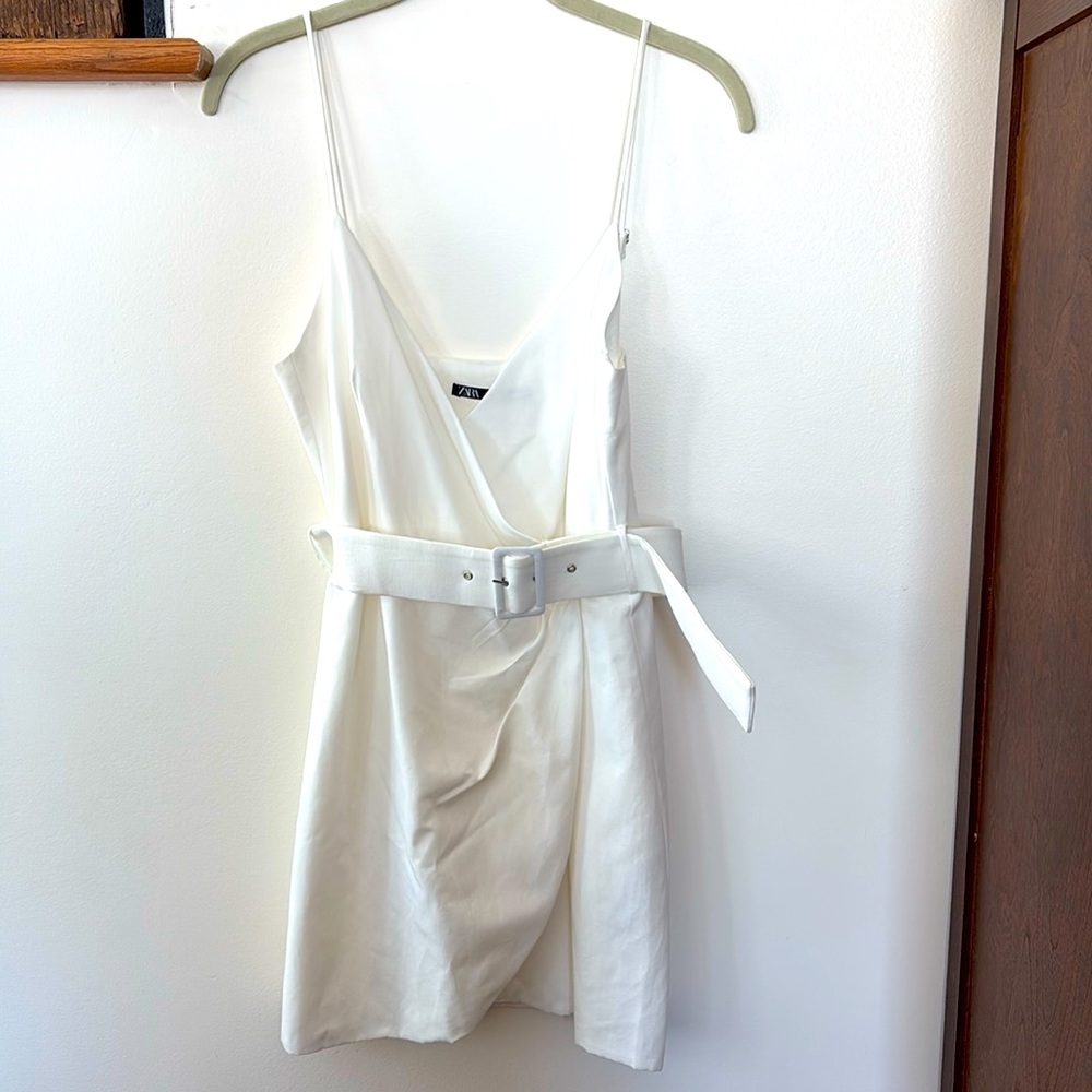 Zara white cotton mini dress size XS